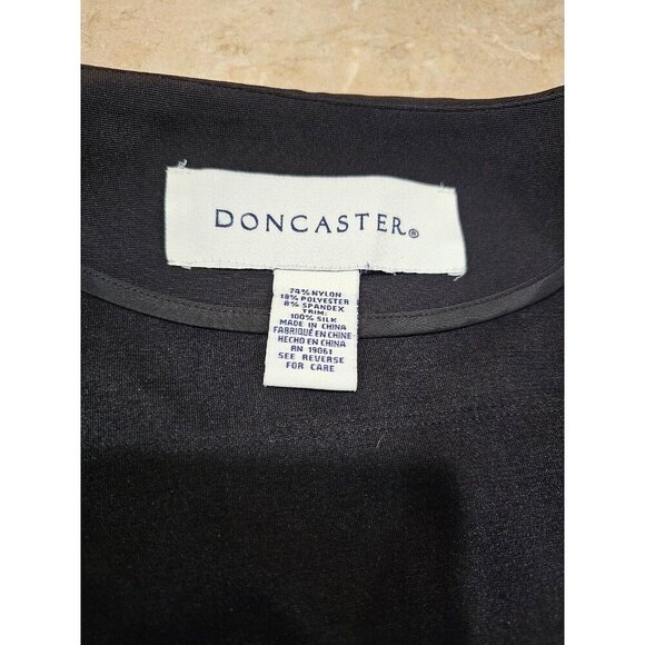 Women's Doncaster Silk Trim Jacket Black Full Zip Size 6 - Picture 8 of 11